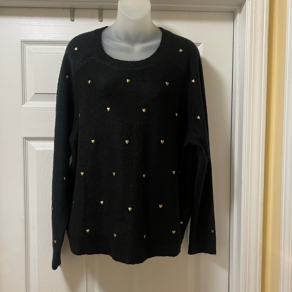 Lucky Brand Black Sweater with Gold Accents